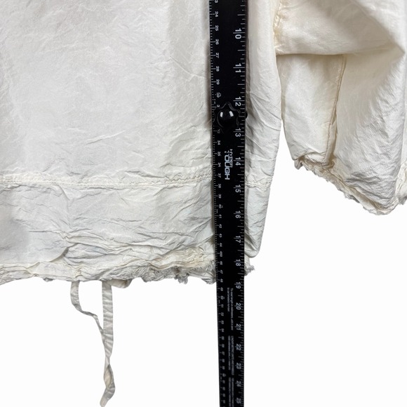 Krista Larson 100% Silk Cream Ivory Shirt Blouse OS Made in USA - Picture 12 of 16